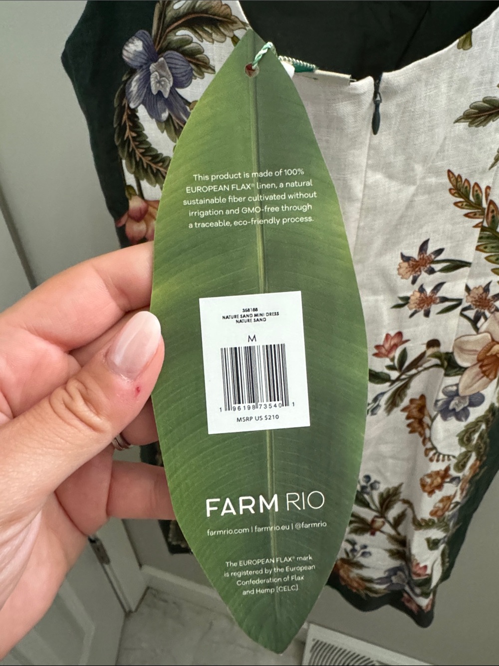 NWT FARM Rio Sand Nature Square Neck Mini Dress - Picture 6 of 12